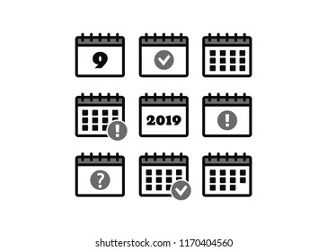 Vector calendar icons. Event icon. Calendar vector sign. Plan vector. Date icons
