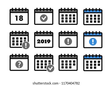 Vector calendar icons. Event icon. Calendar vector sign