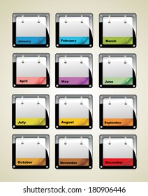  vector calendar icons. Set