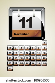  vector calendar icons. Set