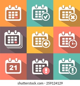 Vector Calendar Icons  set flat style