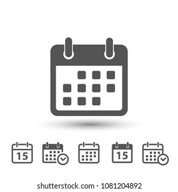 vector calendar icons with variations style