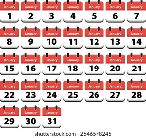 Calendario de Vector aislado sobre fondo blanco