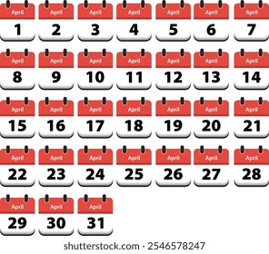 Calendario de Vector aislado sobre fondo blanco