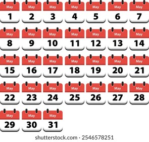 Calendário vetorial isolado no plano de fundo branco
