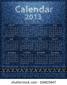 vector calendar jeans 2013