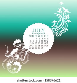 Vector calendar july
