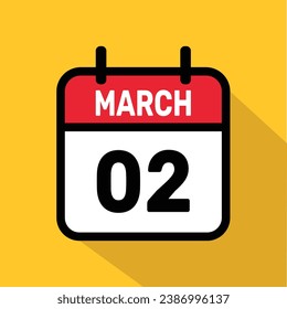 Vector Calendar March 02 illustration background design.