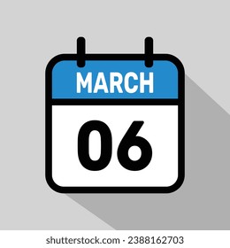 Vector Calendar March 06 illustration background design.