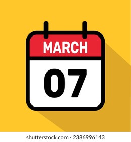 Vector Calendar March 07 illustration background design.
