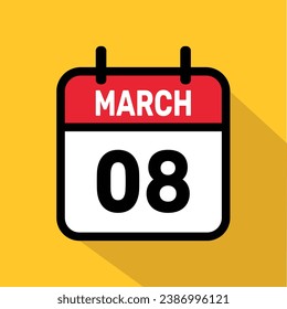Vector Calendar March 08 illustration background design.