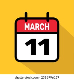 Vector Calendar March 11 illustration background design.