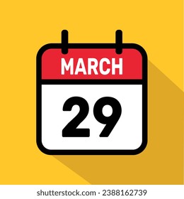 Vector Calendar March 29 illustration background design.