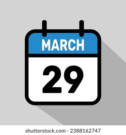 Vector Calendar March 29 illustration background design.