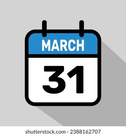 Vector Calendar March 31 illustration background design.
