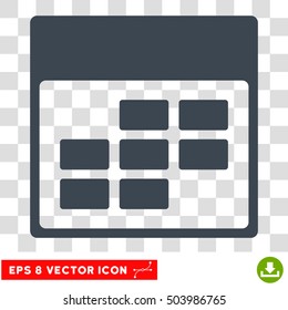 Vector Calendar Month Grid EPS vector icon. Illustration style is flat iconic smooth blue symbol on a transparent background.