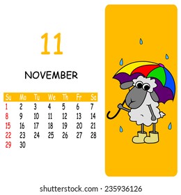 vector calendar november