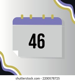 Vector Calendar with numeral 46 with non-binary flag colors