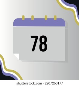 Vector Calendar with numeral 78 with non-binary flag colors