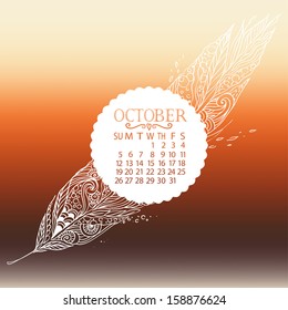 Vector calendar october