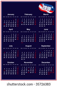 vector calendar on dark blue