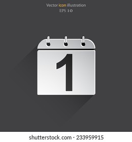 Vector calendar organizer web flat icon. Eps 10 illustration.