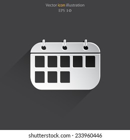 Vector calendar organizer web flat icon. Eps 10 illustration.