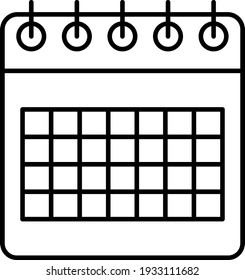 Vector Calendar Outline Icon Design