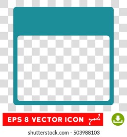 Vector Calendar Page Template EPS vector pictogram. Illustration style is flat iconic soft blue symbol on a transparent background.