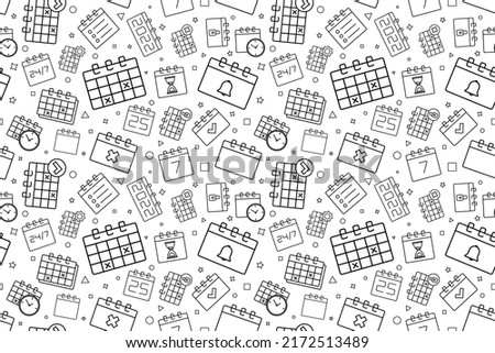 Vector calendar pattern. Calendar seamless background