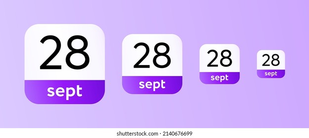 Vector calendar phone icon, smartphone date page, ui app template, simple web plan mockup