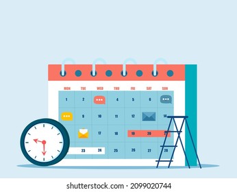 Vector of a calendar, schedule planning, business meetings, events and time management concept 