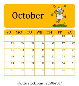 Vector calendar september month