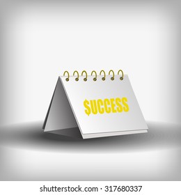 Vector : Calendar with success on gray background