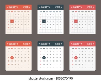 vector calendar template for web and applications