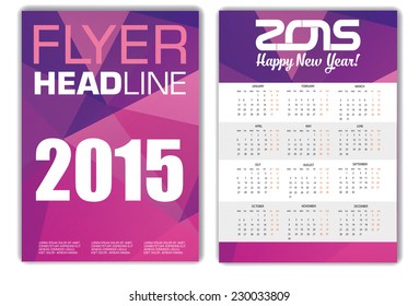 vector calendar templates for 2015