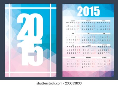vector calendar templates for 2015