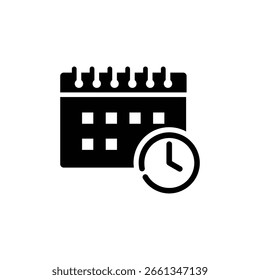 Vector calendar time schedule icon isolated logo symbol
