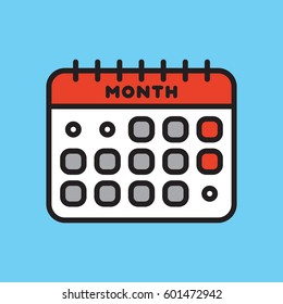 Vector calendar web icon office organizer business graphic paper plan appointment and pictogram reminder element for event meeting or deadline illustration.