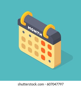 Vector calendar web icon office organizer business graphic paper plan appointment and pictogram reminder element for event meeting or deadline illustration.