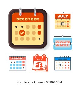 Vector calendar web icons office organizer business graphic paper plan appointment and pictogram reminder element for event meeting or deadline illustration.