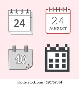 Vector calendar web icons office organizer business graphic paper plan appointment and pictogram reminder element for event meeting or deadline illustration.