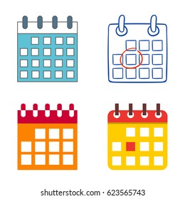 Vector calendar web icons office organizer business graphic paper plan appointment and pictogram reminder element for event meeting or deadline illustration.