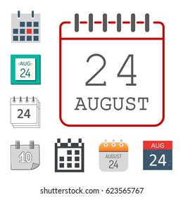 Vector calendar web icons office organizer business graphic paper plan appointment and pictogram reminder element for event meeting or deadline illustration.