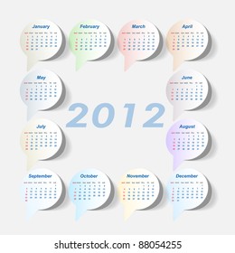 Vector calendar (week starts on Sunday)
