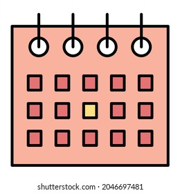Vector Calender Filled Outline Icon Design

