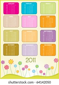 calendario vectorial para el nuevo año 2011
