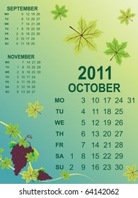 vector calender for new year 2011