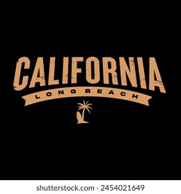 vector california long beach for t shirt design