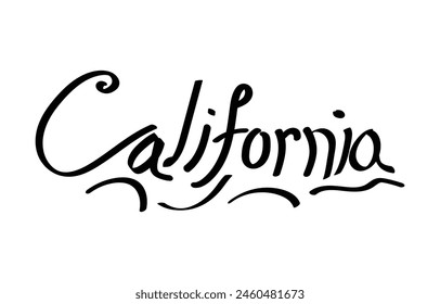 Vector california text typography design for tshirt hoodie baseball cap jacket and other uses vector